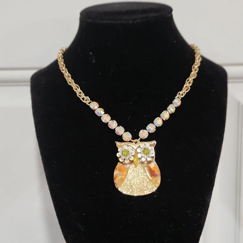 🦉▪️ BETSEY JOHNSON ▪️Owl Pendant  Statement 16
